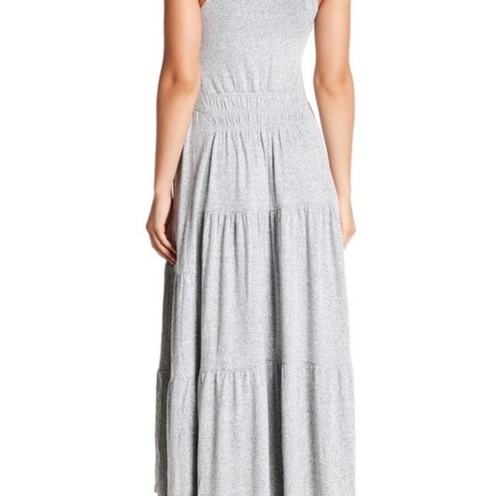 Lucky Brand Womens Maxi Dress Small Tiered Jersey Sleeveless Modern Grey - Picture 4 of 7